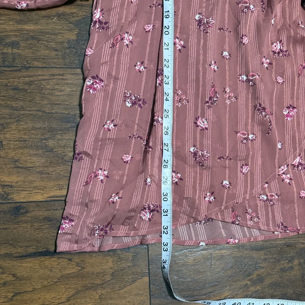 Altar'd State Mauve Floral Wrap Mini Dress